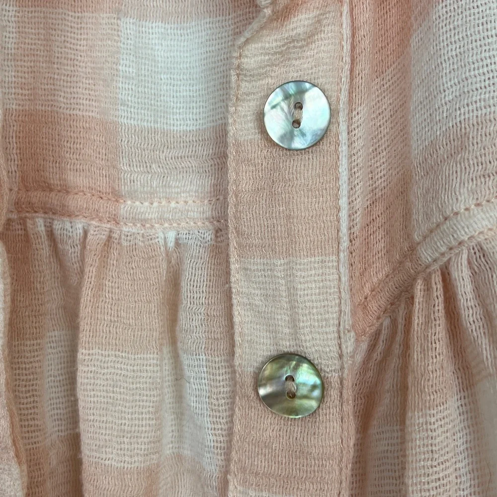 Free People Hey There Sunrise sleeveless button up blouse pinks S - Picture 10 of 14
